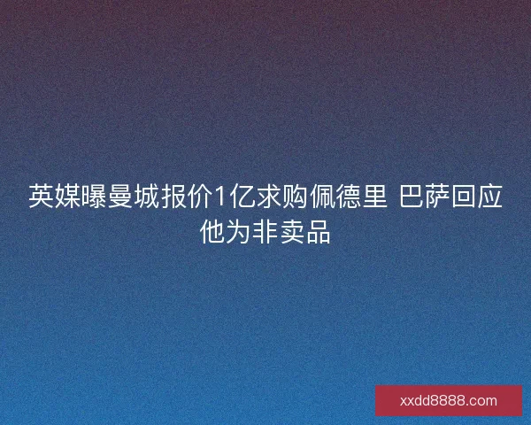 英媒曝曼城报价1亿求购佩德里 巴萨回应他为非卖品
